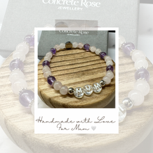 Load image into Gallery viewer, Rose Quartz And Amethyst Mum Bracelet