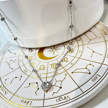 Load image into Gallery viewer, 925 Sterling Silver Round Cubic Zirconia With Halo Pendant Necklace