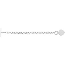 Load image into Gallery viewer, 925 Sterling Silver T Bar Chain / Bracelet With Plain Heart Disc Charm