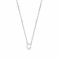 Load image into Gallery viewer, 925 Sterling Silver Dainty Small Plain Initial Pendant With A Fine Belcher Chain