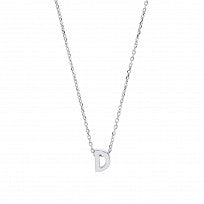 Load image into Gallery viewer, 925 Sterling Silver Dainty Small Plain Initial Pendant With A Fine Belcher Chain