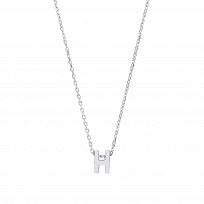 Load image into Gallery viewer, 925 Sterling Silver Dainty Small Plain Initial Pendant With A Fine Belcher Chain