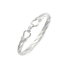 Load image into Gallery viewer, 925 Sterling Silver Gents Heavy Solid Loop Catch Twisted Design Bangle