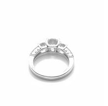 Load image into Gallery viewer, 925 Sterling Silver Ladies Triple Round Stone Cubic Zirconia Ring With Cubic Zirconia Shoulders