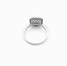 Load image into Gallery viewer, 925 Sterling Silver Ladies Emerald Cut Cubic Zirconia With Halo Ring