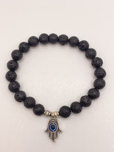 Load image into Gallery viewer, Black Lava Bead & Evil Eye Bracelet 1