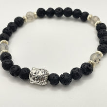 Load image into Gallery viewer, Black Lava Bead & Buddha Head Bracelet 1