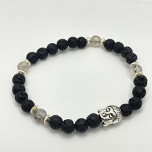 Load image into Gallery viewer, Black Lava Bead & Buddha Head Bracelet 1