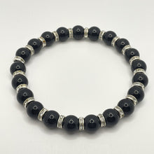 Load image into Gallery viewer, Natural Black Onyx Bead Bracelet 1