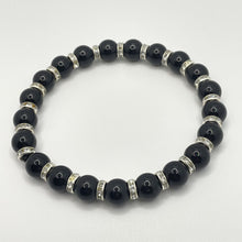 Load image into Gallery viewer, Natural Black Onyx Bead Bracelet 1