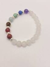Load image into Gallery viewer, Frosted White Jade Chakra Bracelet 4