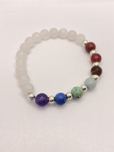 Load image into Gallery viewer, Frosted White Jade Chakra Bracelet 4