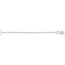Load image into Gallery viewer, 925 Sterling Silver T Bar Chain / Bracelet With Plain Heart Disc Charm