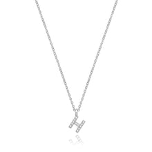 Load image into Gallery viewer, 925 Sterling Silver Dainty Cubic Zirconia Initial Pendant With A Fine Belcher Chain