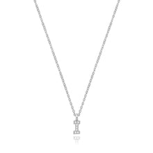 Load image into Gallery viewer, 925 Sterling Silver Dainty Cubic Zirconia Initial Pendant With A Fine Belcher Chain