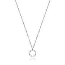 Load image into Gallery viewer, 925 Sterling Silver Dainty Cubic Zirconia Initial Pendant With A Fine Belcher Chain