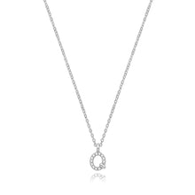 Load image into Gallery viewer, 925 Sterling Silver Dainty Cubic Zirconia Initial Pendant With A Fine Belcher Chain