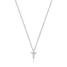 Load image into Gallery viewer, 925 Sterling Silver Dainty Cubic Zirconia Initial Pendant With A Fine Belcher Chain