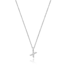 Load image into Gallery viewer, 925 Sterling Silver Dainty Cubic Zirconia Initial Pendant With A Fine Belcher Chain