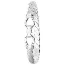 Load image into Gallery viewer, 925 Sterling Silver Gents Heavy Solid Loop Catch Twisted Design Bangle