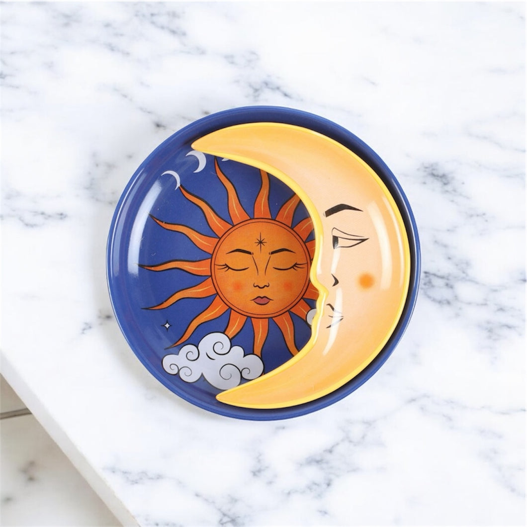 Sun and Crescent Moon Shaped 2 Piece Trinket Dish