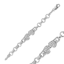 Load image into Gallery viewer, 925 Sterling Silver Baby Cubic Zirconia Boxing Glove Belcher Bracelet
