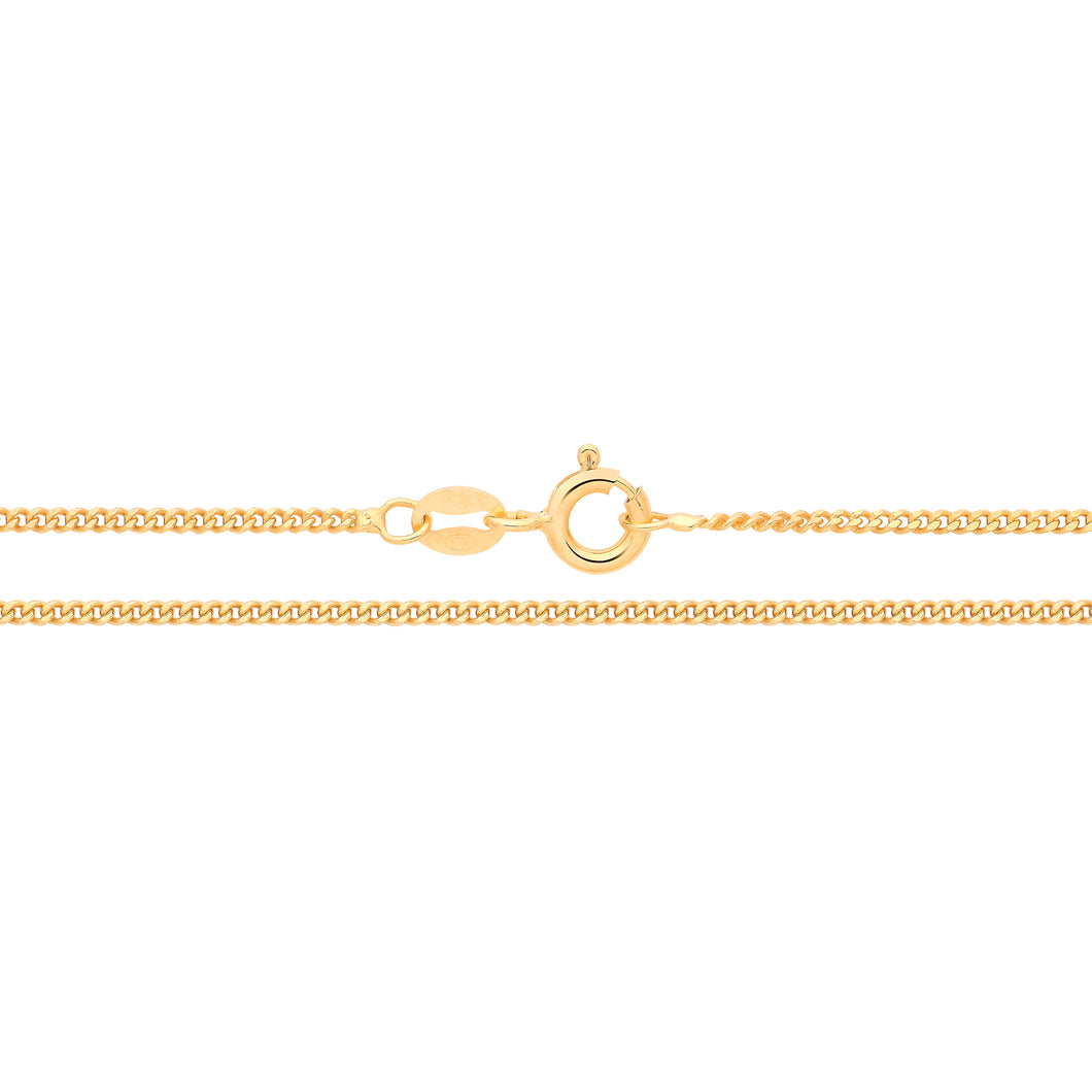 925 Sterling Silver Fine Curb Chain Gold Plated