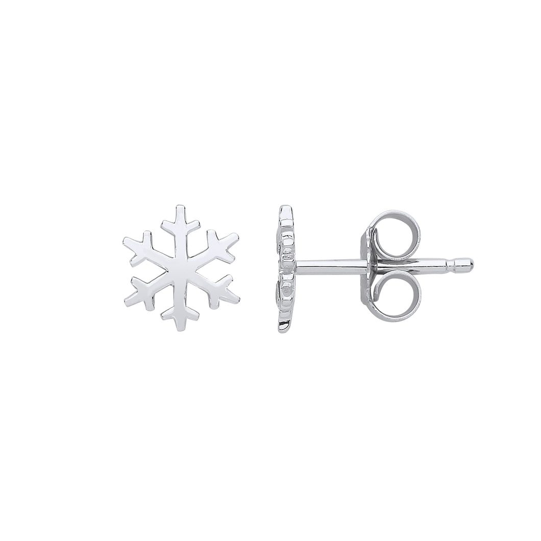 925 Sterling Silver Snowflake Stud Earrings