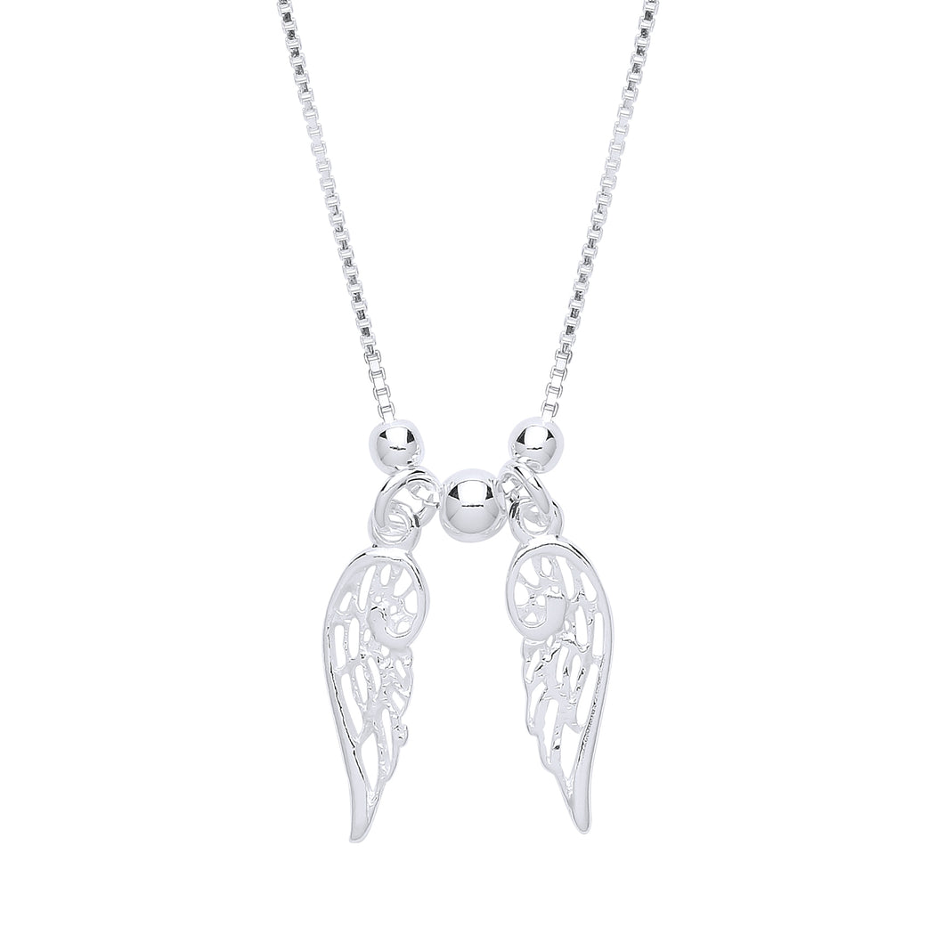 925 Sterling Silver Dainty Angel Wings Necklace And Pendant