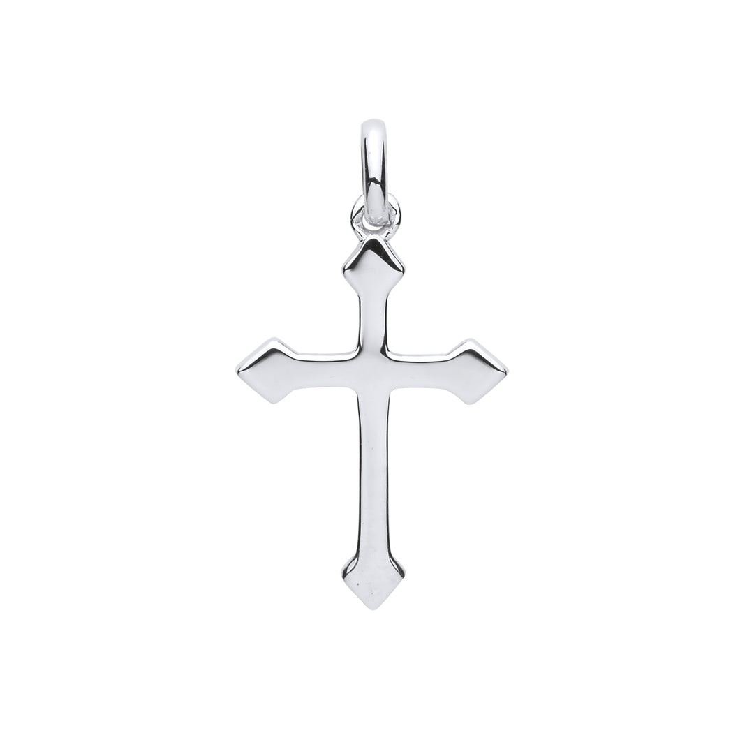 925 Sterling Silver Plain Fancy Cross Pendant
