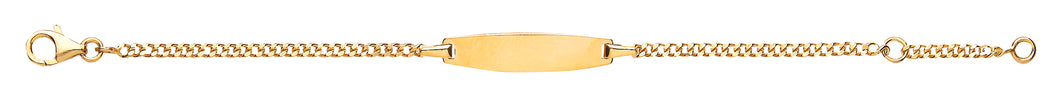 925 Sterling Silver Gold Plated Baby Curb ID Bracelet