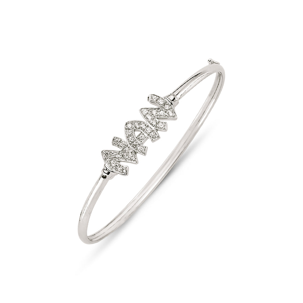 925 Sterling Silver Cubic Zirconia Nan Bangle