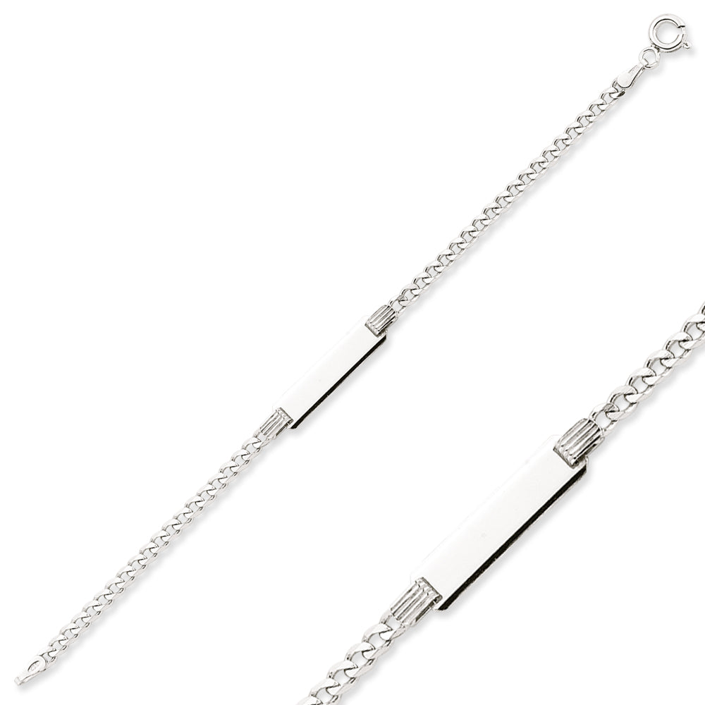 Baby 925 Sterling Silver Curb Chain ID Bracelet