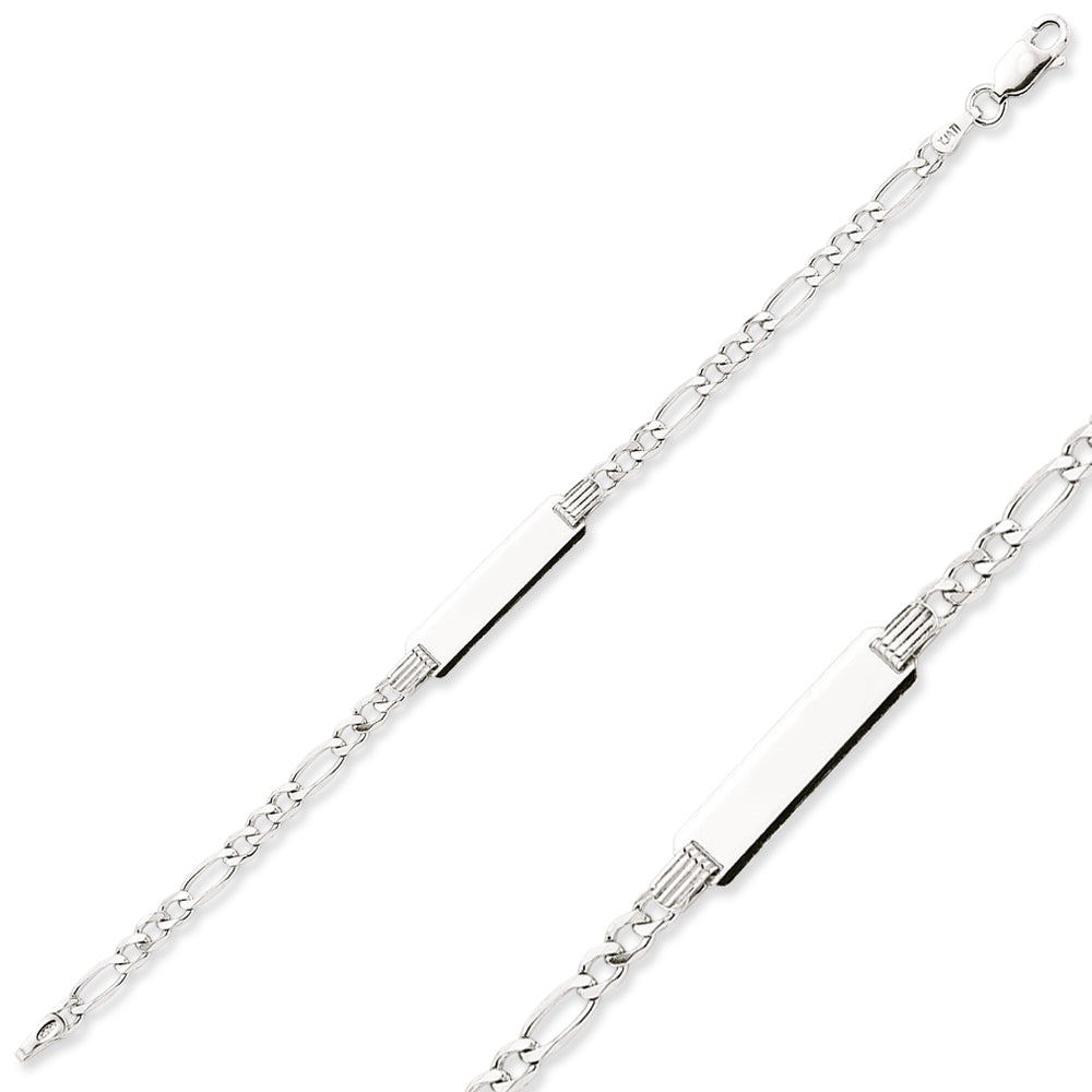 Baby 925 Sterling Silver Figaro Chain ID Bracelet