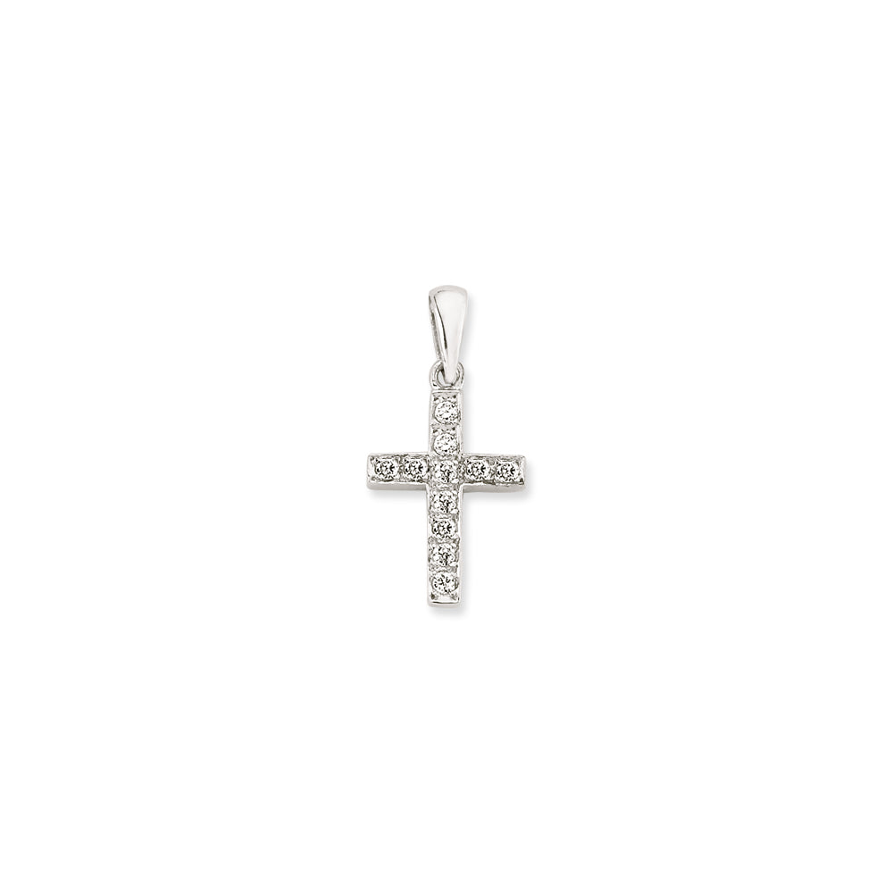 925 Sterling Silver Cubic Zirconia Small Cross Pendant