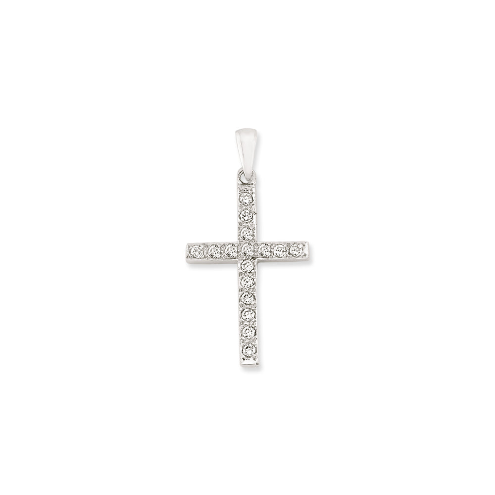 925 Sterling Silver Cubic Zirconia Cross Pendant