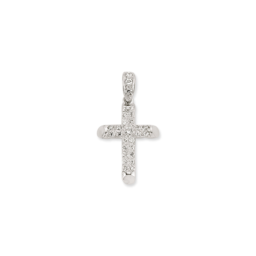 925 Sterling Silver Cubic Zirconia Cross Pendant