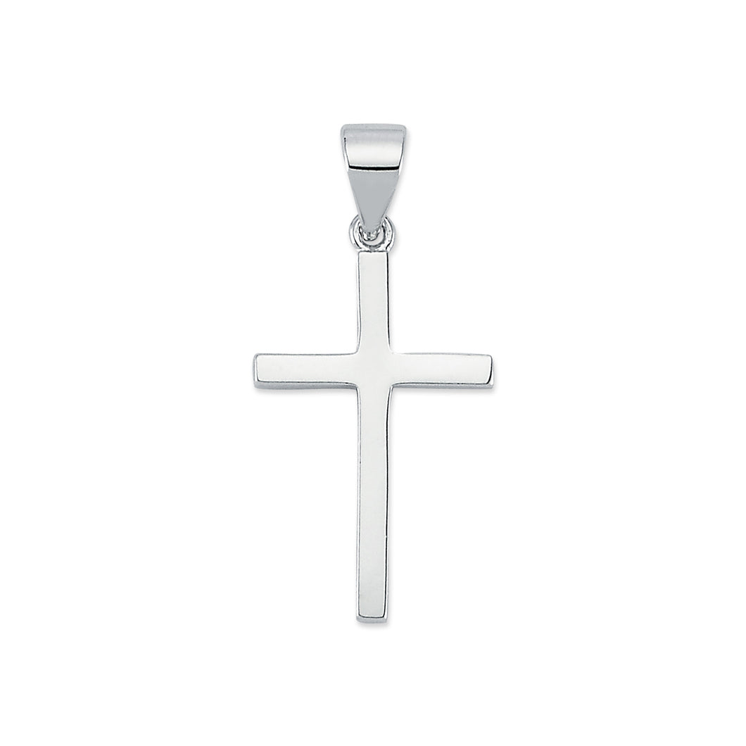 925 Sterling Silver Plain Dainty Polished Cross Pendant