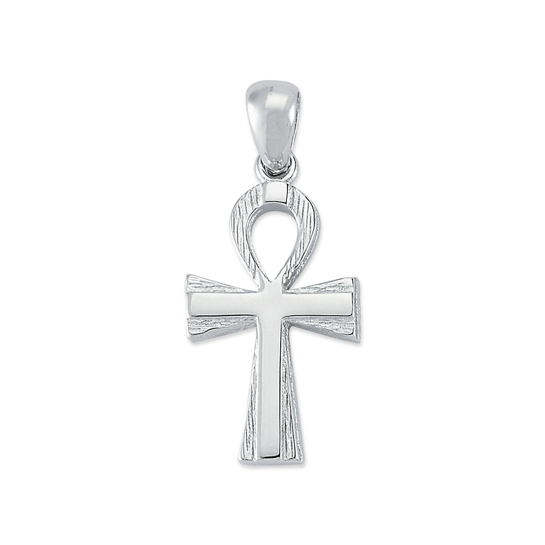 925 Sterling Silver Plain Ankh Cross Pendant
