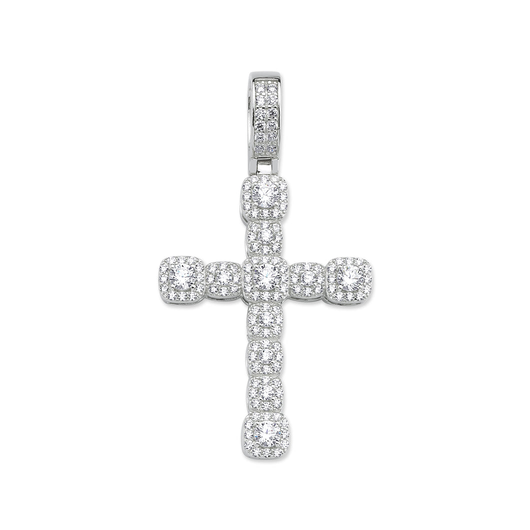 925 Sterling Silver Cubic Zirconia Cross Pendant