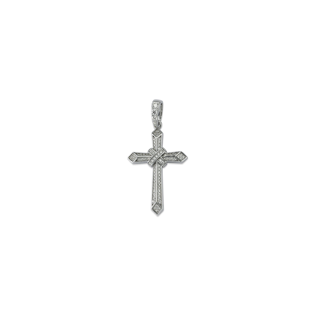 925 Sterling Silver Cubic Zirconia Set Cross Pendant
