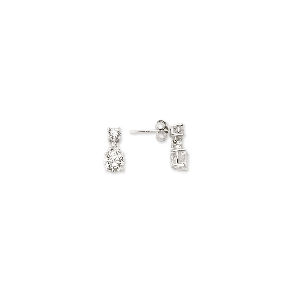 925 Sterling Silver Cubic Zirconia Drop Earrings