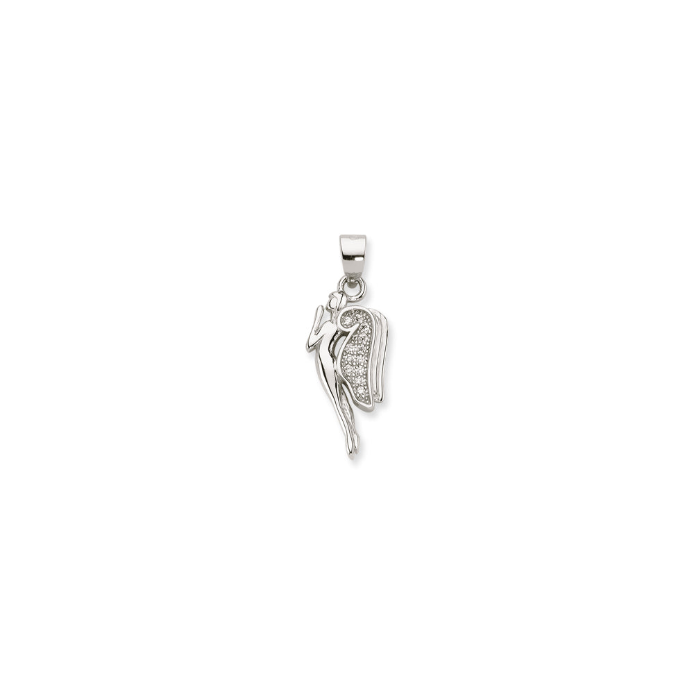 925 Sterling Silver Cubic Zirconia Praying Angel Pendant