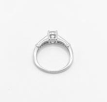 Load image into Gallery viewer, 925 Sterling Silver Ladies Round Cubic Zirconia Ring With Baguette Cubic Zirconia Shoulders
