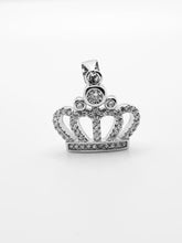 Load image into Gallery viewer, 925 Sterling Silver Cubic Zirconia Crown Pendant / Charm
