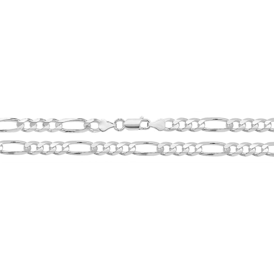 925 Sterling Silver Figaro Link Chain Style 6