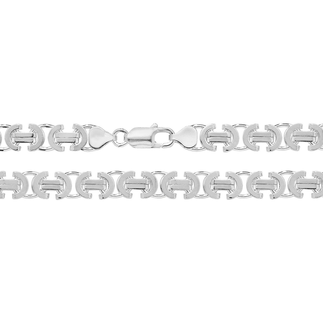 925 Sterling Silver Flat Byzantine Link Chain Style 3