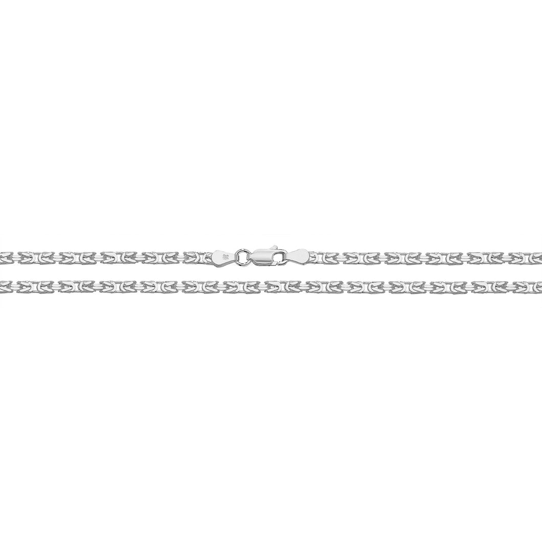 925 Sterling Silver Square Byzantine Link Chain Style 1