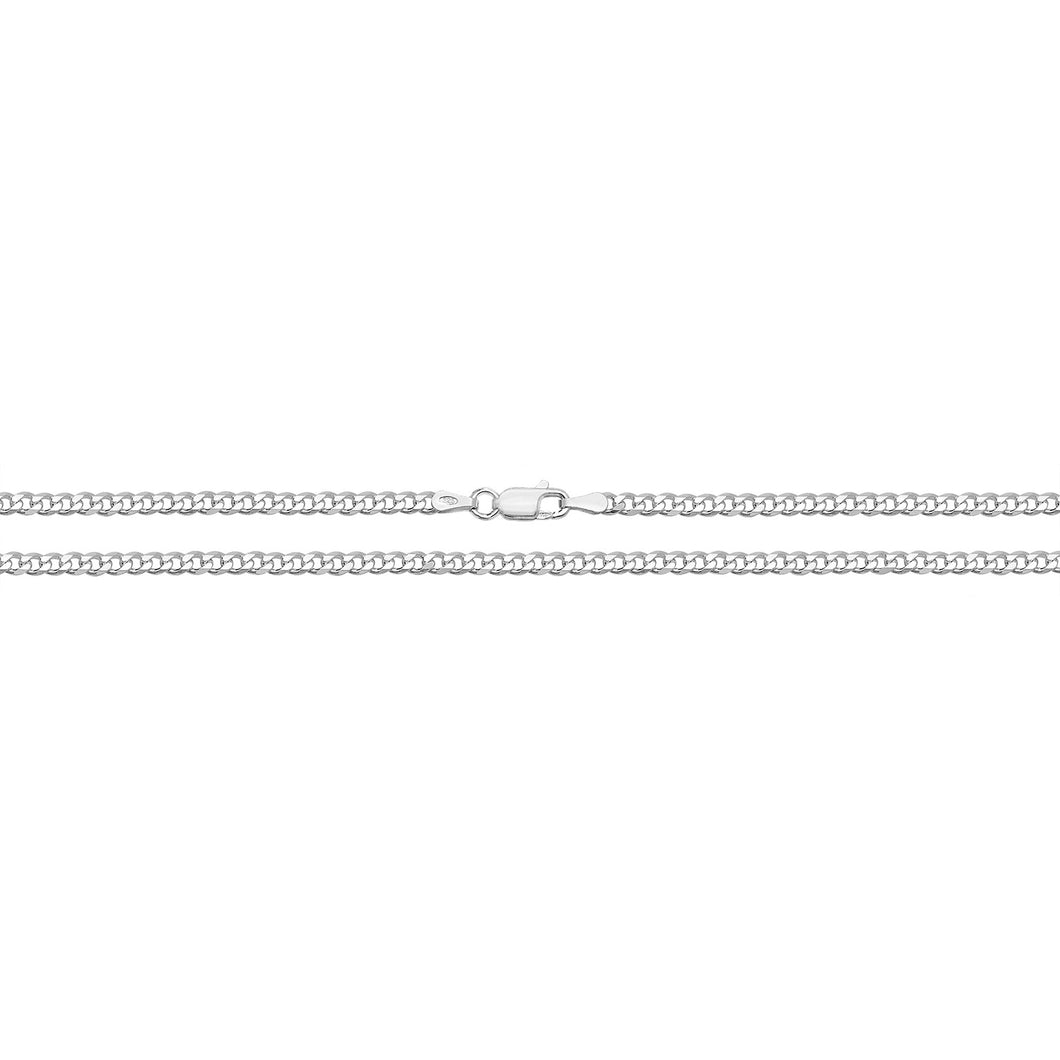 925 Sterling Silver Light Curb Link Chain Style 2