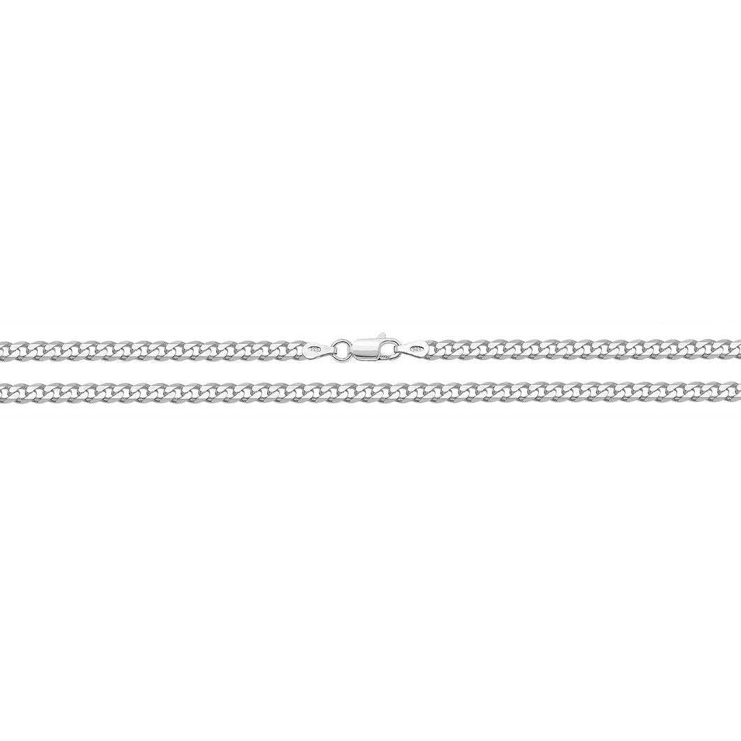 925 Sterling Silver Light Curb Link Chain Style 3